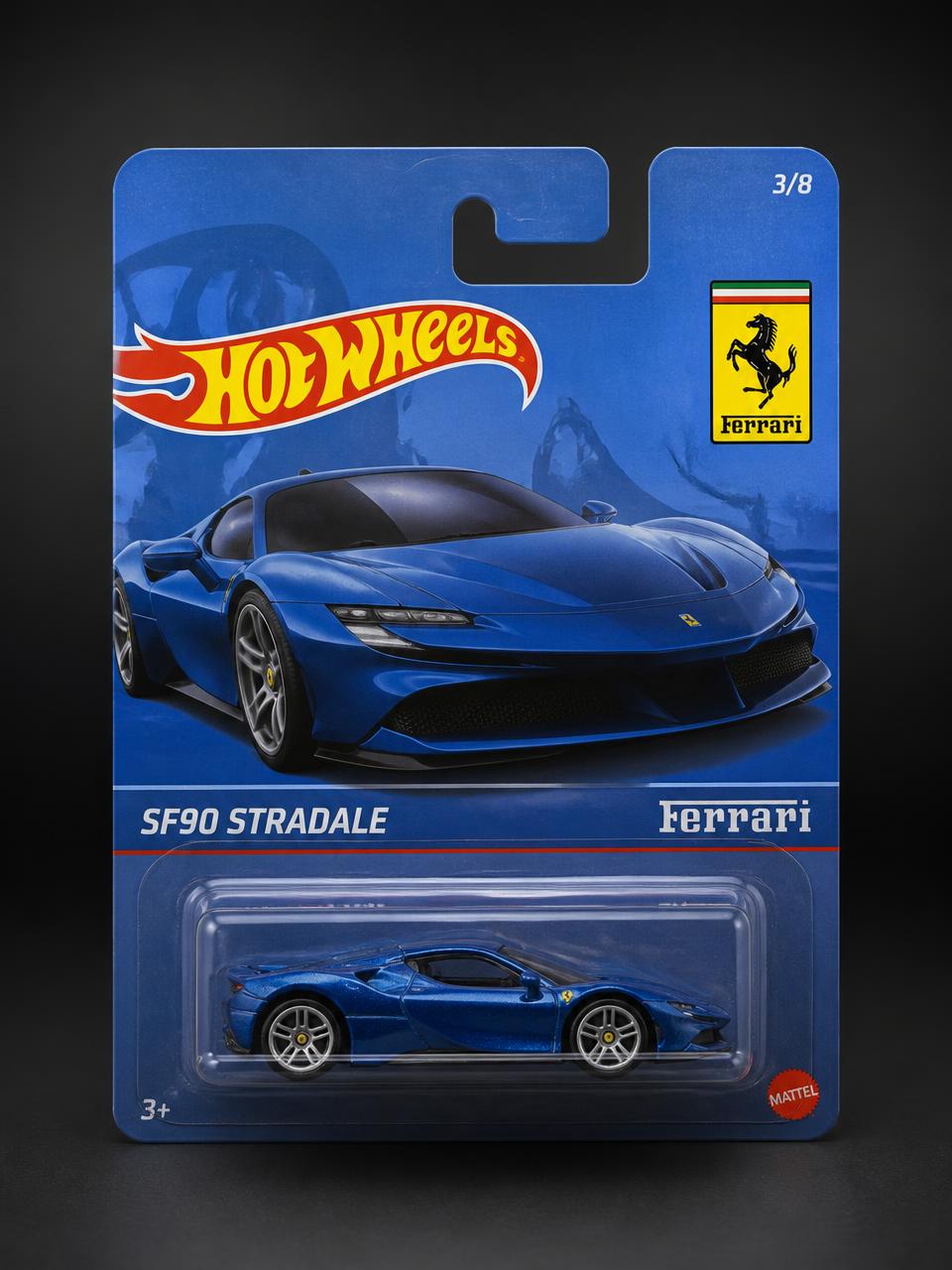 Ferrari SF90 Stradale (Mavi) kartında orijinal diecast model araba