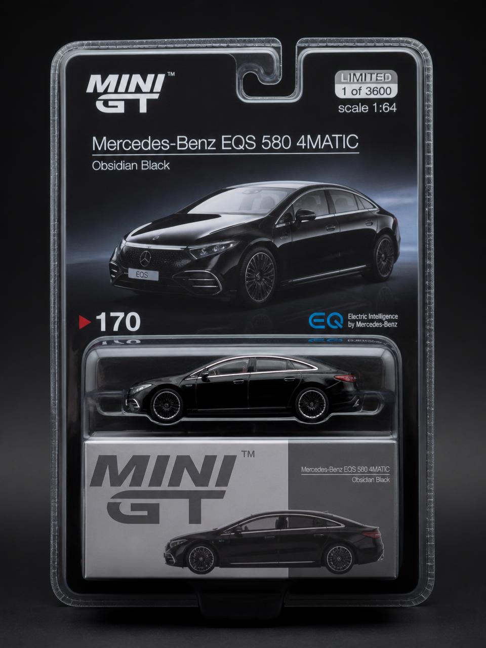 Mercedes-Benz EQS 580 4MATIC kartında orijinal diecast model araba