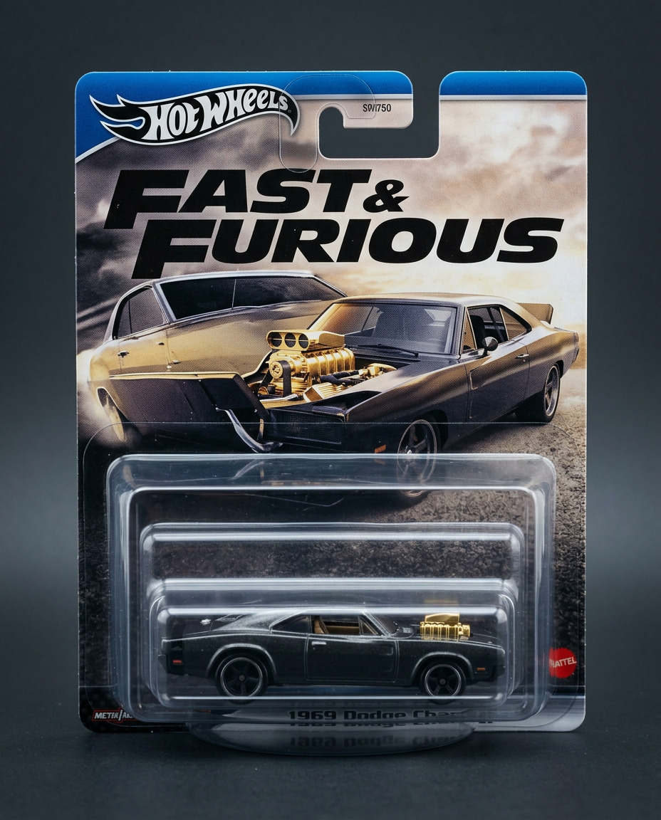 1969 Dodge Charger kartında orijinal diecast model araba