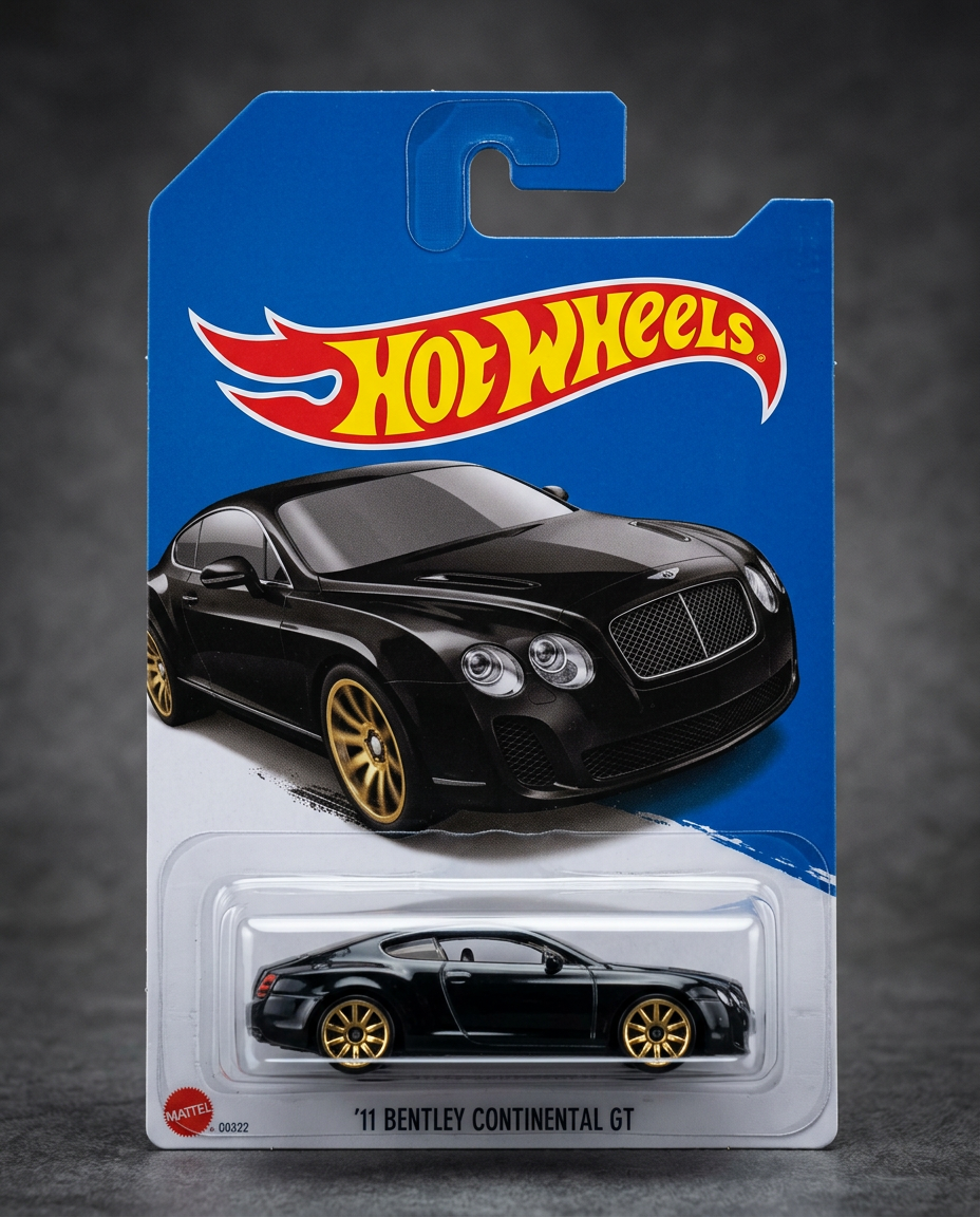 '11 Bentley Continental GT kartında orijinal diecast model araba