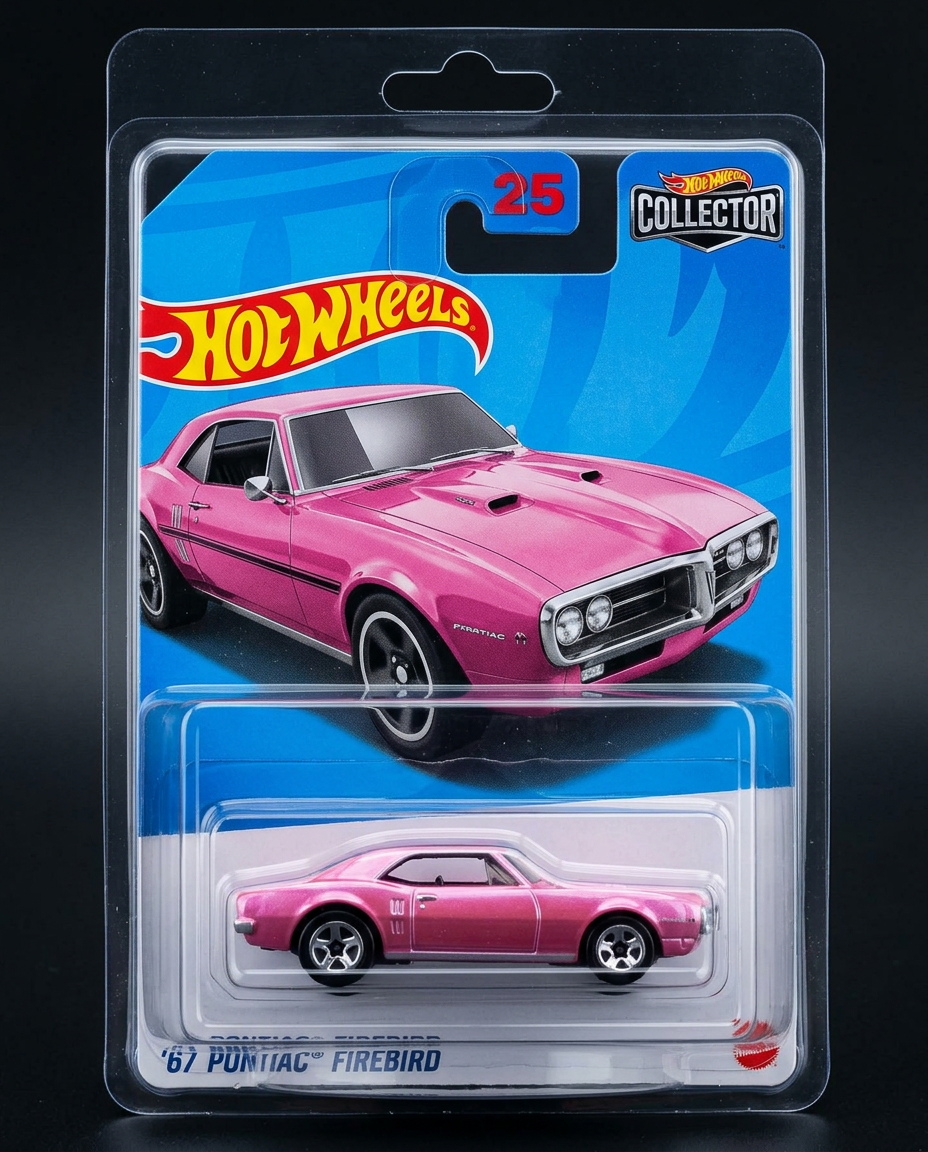 '67 Pontiac Firebird kartında orijinal diecast model araba